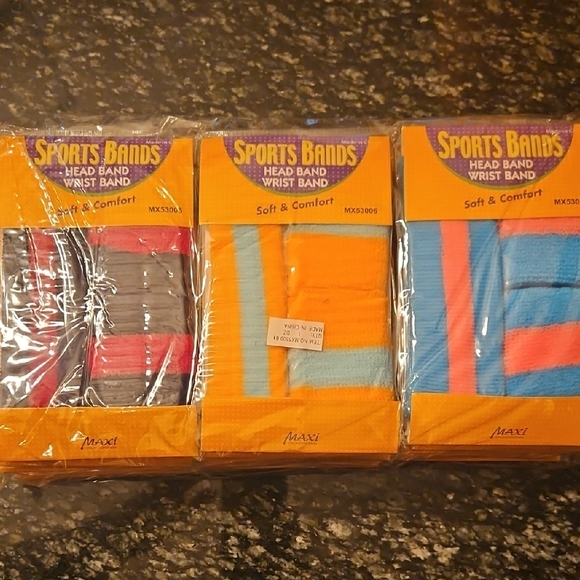 Accessories - Maxi Sports Bands Head and Wrist Bands Set 12 Pks